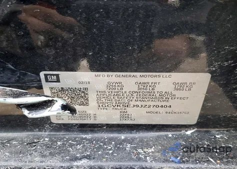 2018 Chevrolet Silverado K1500 Ltz z USA, uszkodzony, nr VIN 1GCVKSEJ9JZ270404